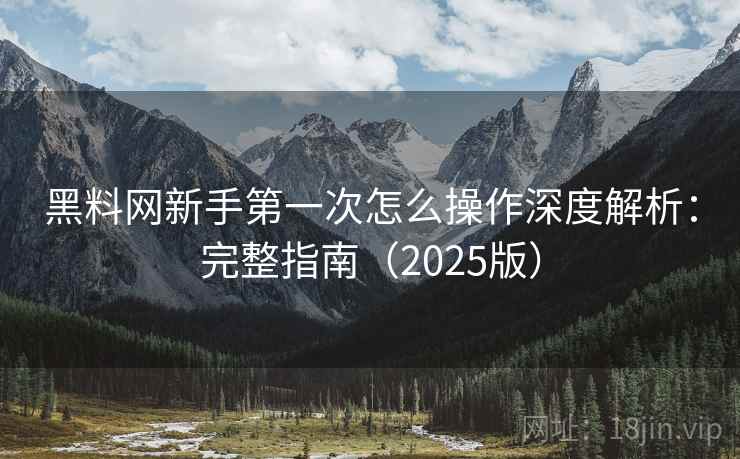 黑料网新手第一次怎么操作深度解析：完整指南（2025版）